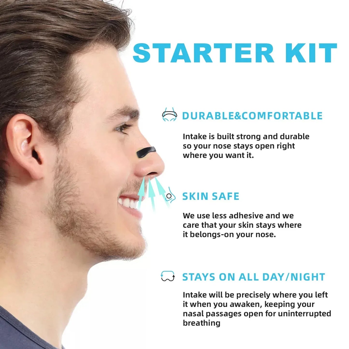 Magnetic Nose Strips,Anti-snoring Nose Clip,Nasal Breathing Dilators Starter Kits,Increase Air Intake Improve Sleeping